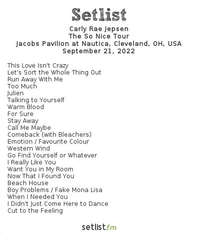 carly rae jepsen setlist